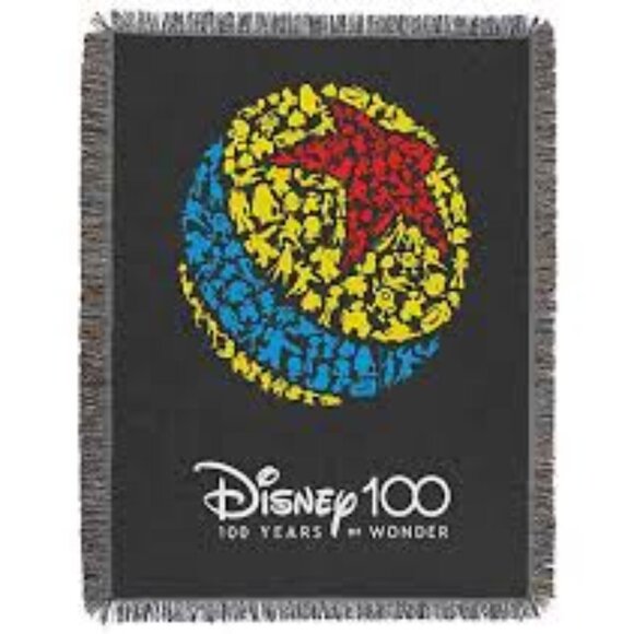 NIB- Disney 100 48"x60" Classic Woven Throw-Numbered certificate of authenticity - Picture 1 of 5